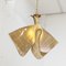 Italian Smoked Murano Glass Fazzoletto Suspension Lamp with Gold Frame, 1970s, Image 8