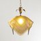 Italian Smoked Murano Glass Fazzoletto Suspension Lamp with Gold Frame, 1970s 6