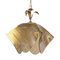 Italian Smoked Murano Glass Fazzoletto Suspension Lamp with Gold Frame, 1970s, Image 1