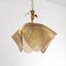 Italian Smoked Murano Glass Fazzoletto Suspension Lamp with Gold Frame, 1970s 2