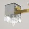 Italian 5 Light Chandelier with Glass Cubes, Chrome and Gold Geometric Structure by Gaetano Sciolari for Stilnovo 12