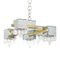 Italian 5 Light Chandelier with Glass Cubes, Chrome and Gold Geometric Structure by Gaetano Sciolari for Stilnovo 1