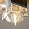 Italian 5 Light Chandelier with Glass Cubes, Chrome and Gold Geometric Structure by Gaetano Sciolari for Stilnovo, Image 7