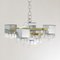 Italian 5 Light Chandelier with Glass Cubes, Chrome and Gold Geometric Structure by Gaetano Sciolari for Stilnovo 2