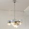 Italian 5 Light Chandelier with Glass Cubes, Chrome and Gold Geometric Structure by Gaetano Sciolari for Stilnovo, Image 5