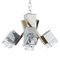 Italian 4 Light Chandelier with Glass Cubes, Chrome and Gold Geometric Structure by Gaetano Sciolari for Stilnovo, Image 1