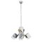 Italian 4 Light Chandelier with Glass Cubes, Chrome and Gold Geometric Structure by Gaetano Sciolari for Stilnovo, Image 5