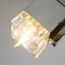 Italian 4 Light Chandelier with Glass Cubes, Chrome and Gold Geometric Structure by Gaetano Sciolari for Stilnovo, Image 4