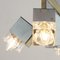 Italian 4 Light Chandelier with Glass Cubes, Chrome and Gold Geometric Structure by Gaetano Sciolari for Stilnovo 7