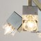 Italian 4 Light Chandelier with Glass Cubes, Chrome and Gold Geometric Structure by Gaetano Sciolari for Stilnovo, Image 7