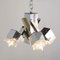 Italian 4 Light Chandelier with Glass Cubes, Chrome and Gold Geometric Structure by Gaetano Sciolari for Stilnovo 3