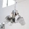 Italian 4 Light Chandelier with Glass Cubes, Chrome and Gold Geometric Structure by Gaetano Sciolari for Stilnovo 8