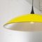 Lámpara de suspensión italiana grande de plástico amarillo con interior blanco, años 80, Imagen 4