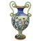 Grand Vase Antique en Majolique Peint à la Main, 1880 1