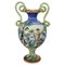 Große antike handbemalte Majolika Vase, 1880 1