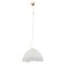 Large Italian Suspension Lamp in White Murano Glass with Pink & Gray Finishes, 1980s 7