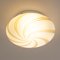 Italian Satin White Murano Glass Ceiling Light with Amber Spiral Pattern from Leucos, 1980s 5