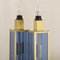 Italian Lamp Base with Brass Frame and Blue Glass 7