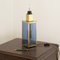 Italian Lamp Base with Brass Frame and Blue Glass 3