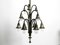 Italian Silver Plated Brass 9 Socket Chandelier, 1930s 2