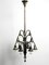 Italian Silver Plated Brass 9 Socket Chandelier, 1930s 1