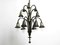 Italian Silver Plated Brass 9 Socket Chandelier, 1930s, Image 19