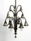 Italian Silver Plated Brass 9 Socket Chandelier, 1930s, Image 3