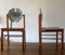 Mid-Century Brutalist Solid Oak and Tarnished Steel Dining Table & Teak Chairs, Set of 7 2