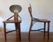 Mid-Century Brutalist Solid Oak and Tarnished Steel Dining Table & Teak Chairs, Set of 7 8