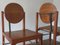 Mid-Century Brutalist Solid Oak and Tarnished Steel Dining Table & Teak Chairs, Set of 7 6
