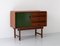 Italienisches Teak Sideboard mit Grüner Tür, 1950er 4