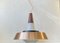 Mid-Century Pendant in Opaline Glass Teak and Copper from Voss, 1960s 1