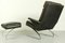 German Swing Lounge Chair with Ottoman in Leather and Steel by Reinhold Adolf for Cor, 1970s, Set of 2 8
