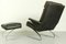 German Swing Lounge Chair with Ottoman in Leather and Steel by Reinhold Adolf for Cor, 1970s, Set of 2, Image 8