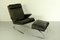 German Swing Lounge Chair with Ottoman in Leather and Steel by Reinhold Adolf for Cor, 1970s, Set of 2, Image 3