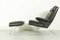 German Swing Lounge Chair with Ottoman in Leather and Steel by Reinhold Adolf for Cor, 1970s, Set of 2 1