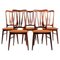Ingrid Dining Chairs in Rosewood and Tan Leather by Niels Koefoed, Set of 5, Image 1
