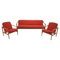 Mid-Century Czechoslovakian Living Room Set with Sofa and Lounge Chairs, 1960s, Set of 3 1