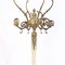 Italian Coat Rack in Ornate Brass and Marble, 1950s, Image 3