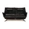 Black Leather Two-Seater Evita Sofa with Electronic Function from Koinor 1