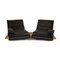 Black Leather 2-Seater Free Motion Edit 2 Sofa with Electronic Relaxation Function from Koinor 3