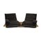 Sofá de dos plazas Free Motion Edit 2 de cuero negro con función de relajación electrónica de Koinor, Imagen 3