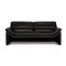 Black Leather 2-Seat Sofa by Hans Kaufeld for de Sede 1