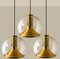 Hand Blown Gold Glass Pendant Light from Doria, Germany, 1970s, Image 7