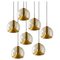 Hand Blown Gold Glass Pendant Light from Doria, Germany, 1970s, Image 1