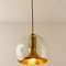 Hand Blown Gold Glass Pendant Light from Doria, Germany, 1970s, Image 3
