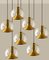 Hand Blown Gold Glass Pendant Light from Doria, Germany, 1970s, Image 2