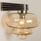 Amber Glass and Chrome Wall Light, 1970s 5