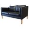 Scandinavian Sofa in Black Leather by Borge Mogensen, Image 1