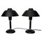 Swedish Black Metal Table Lamps, 1950s, Set of 2 1